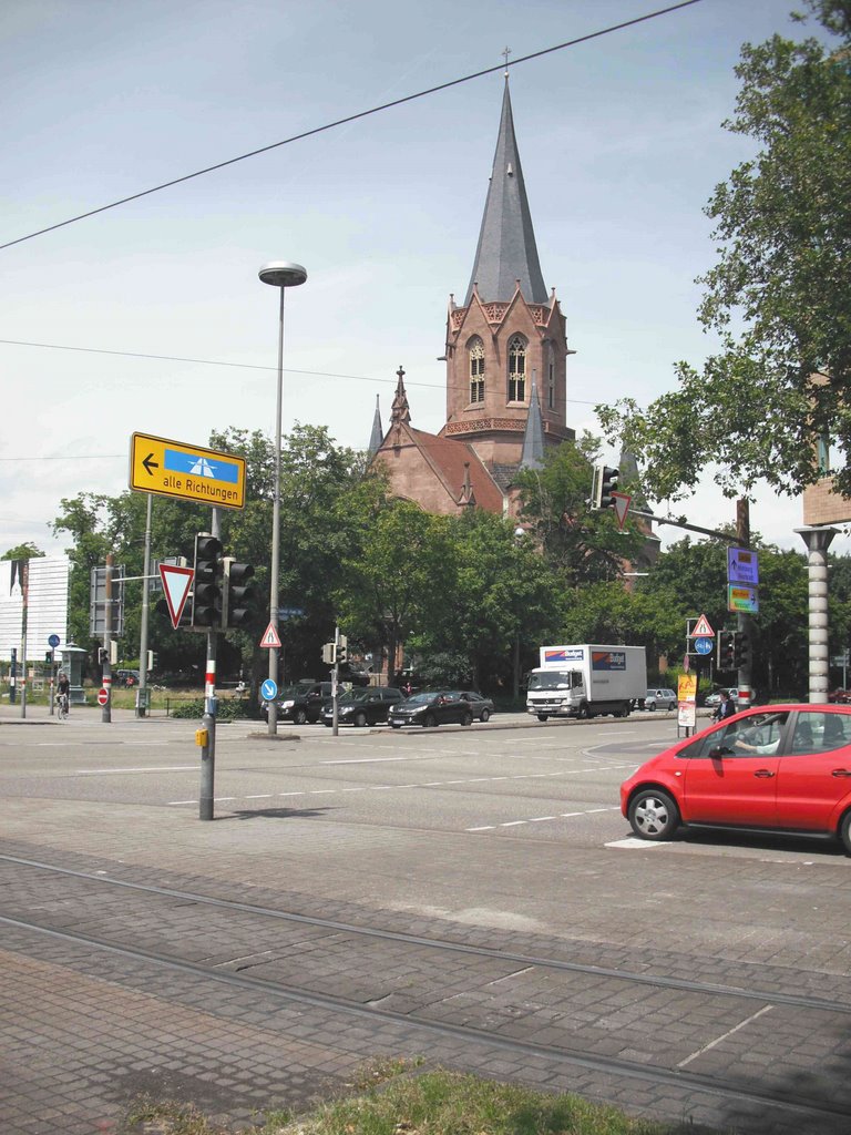 Mühlburger Tor.2.evangelische Christus Kirche.1 by Armin-KA