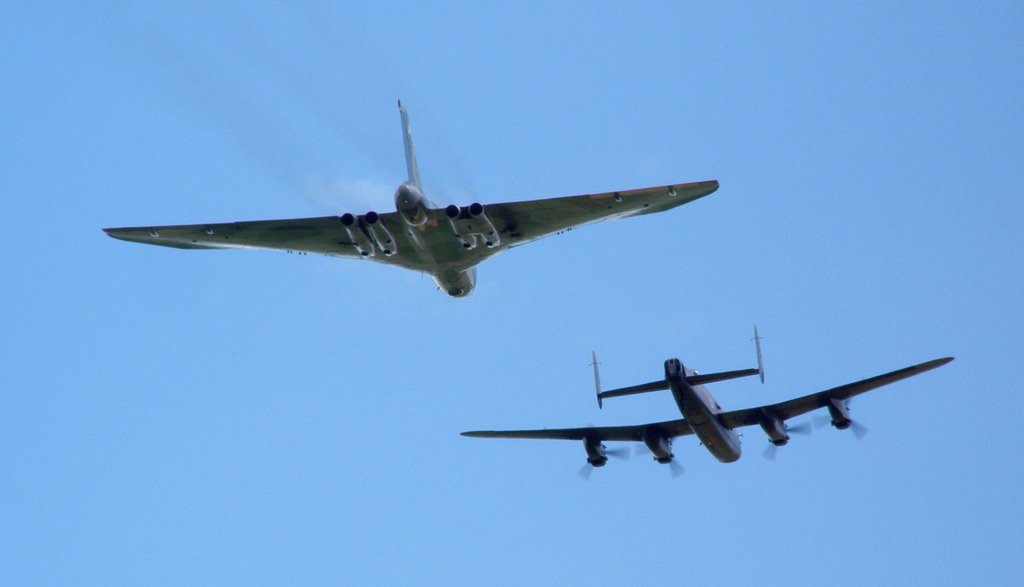 Two AVROs - The Vulcan and The Lancaster by Paul Farnaby