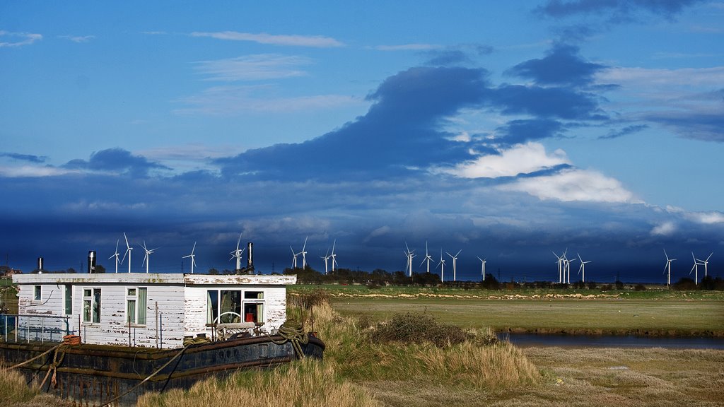 View from Rye over to the wind farm by Sam Murray