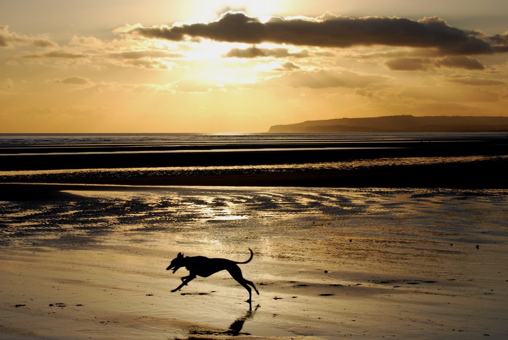 Sunset over Camber sands by Sam Murray