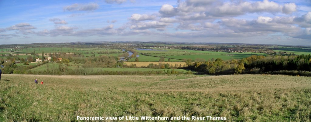 Panoramic view from Wittenham Clumps towards Dorchester on Thames by Collin West