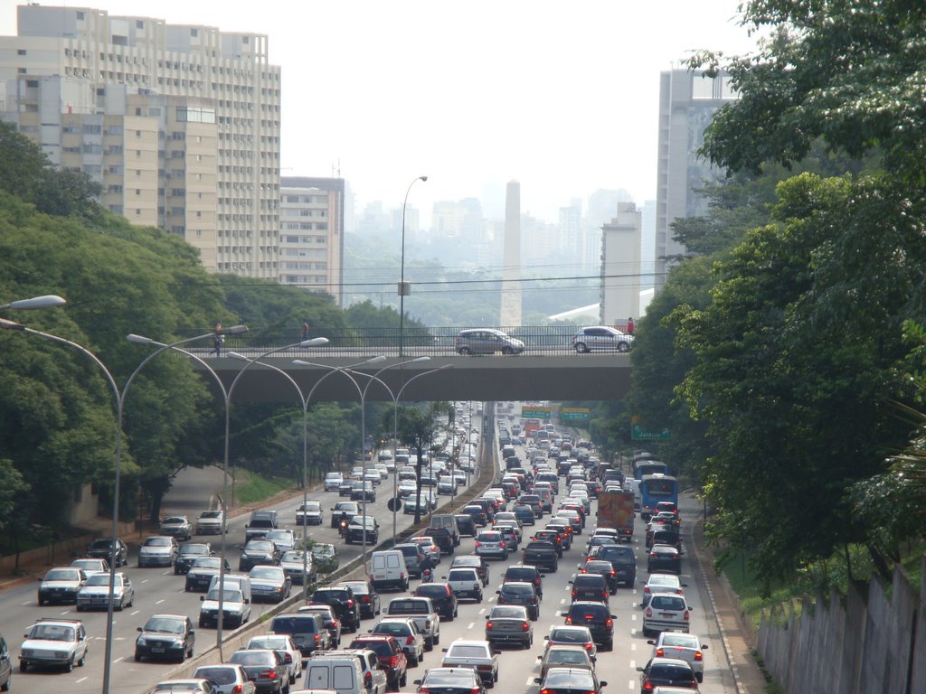 Av. 23 de Maio - Looking at the Obelisc by Anderson Paulo