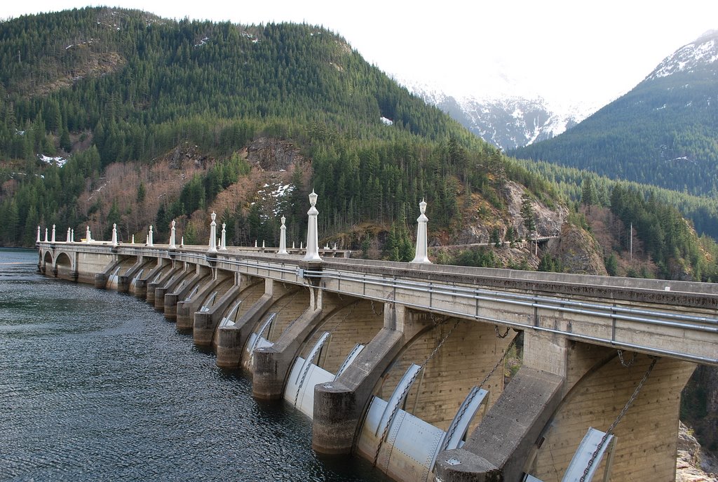 Backside of Diablo Dam by C. Harmon