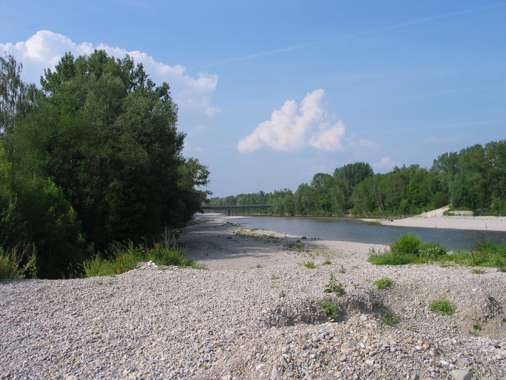 Lech, mit Blick auf die Lechbrücke by coribri