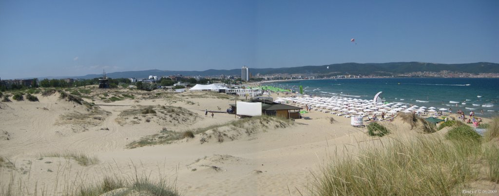 Panorama view from dune to sunny beach by Randy.P