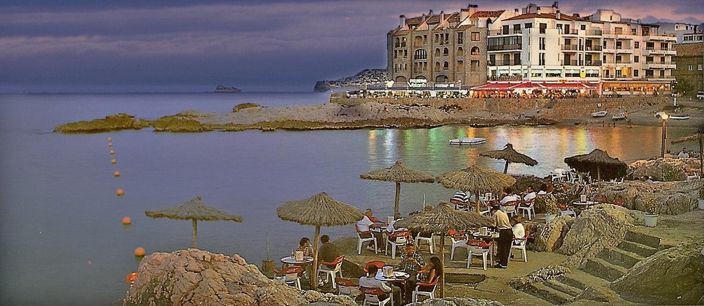 L'Escala in the evening (Post card 1990) by Laurentiu Mitu