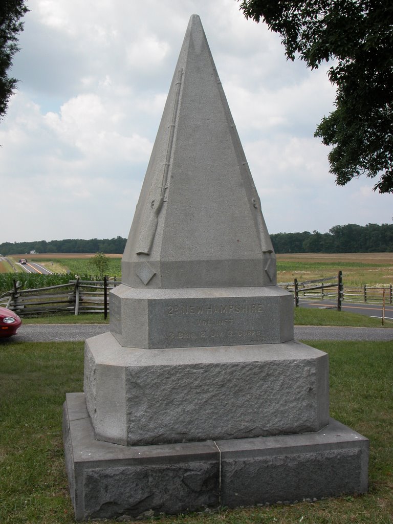 2nd New Hampshire Infantry Monument, Birney Avenue, in the Famous Peach Orchard by Seven Stars