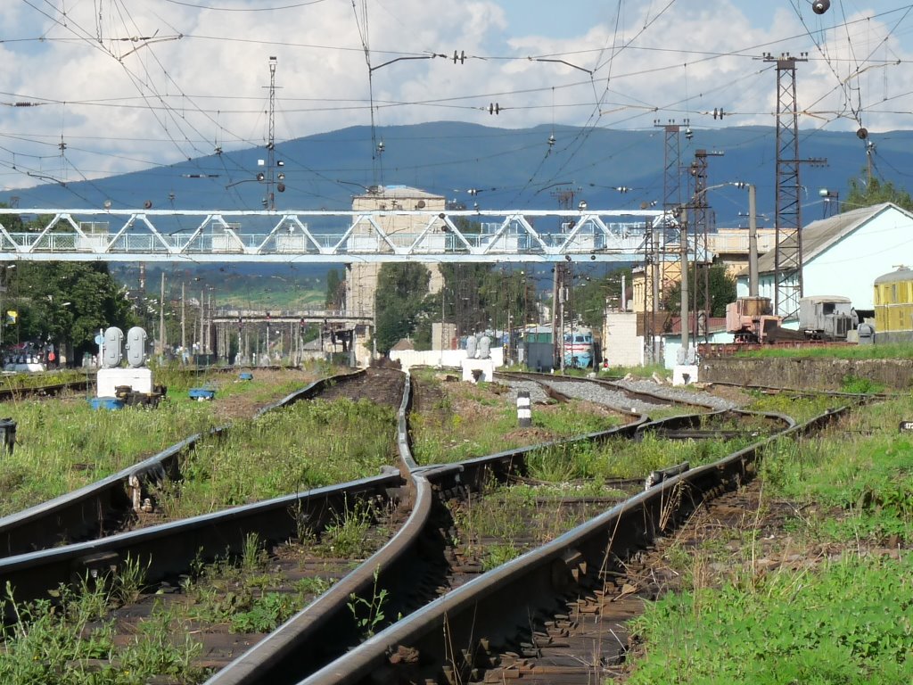 Karpaty, železniční trať v Mukačevu by Oleksa Livinsky