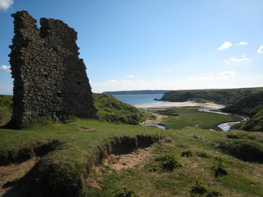 Three Cliffs from Pennard Castle by Reisegolfer