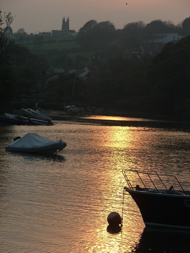 Dusk towards Tacket Wood, Kingsbridge by timtinker