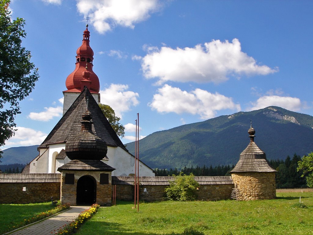 Small Slovak village church in Niżne Matiasovce by powermeerkat