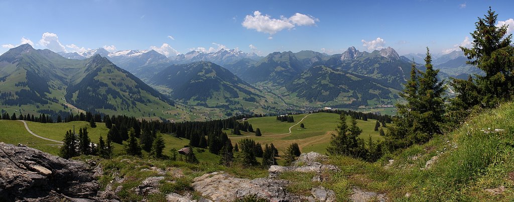 View from Hornflue, Gstaad, Saanenland (Switzerland) [2009-07-16] by Christoph Gasche