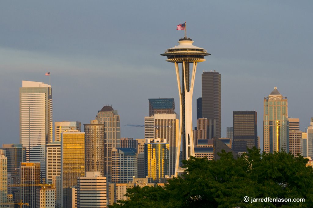 Space Needle with Seattles Cityscape at Dusk by Dr. Jarred Fenlason