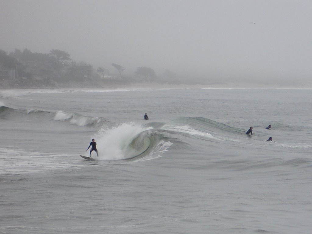 Surfers in Half Moon Bay California by Kepola