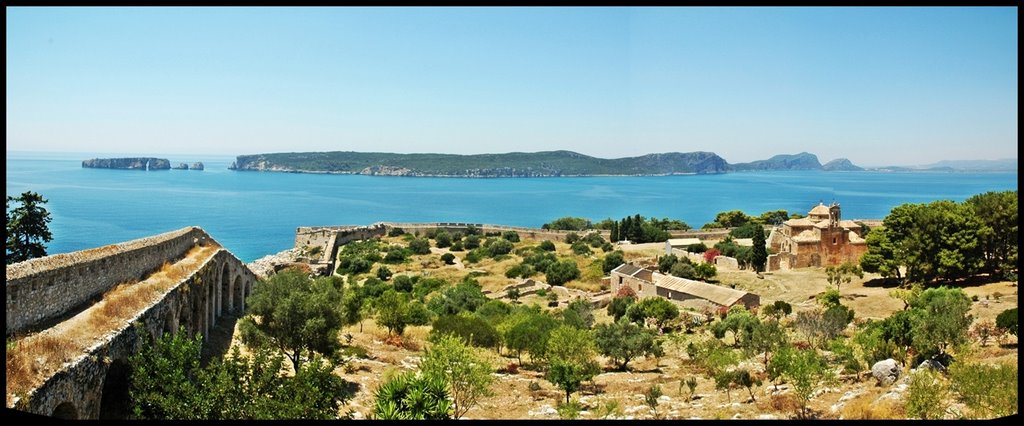 Panorama of the Castle of Pylos and the Island Sfaktiria - By Chio.S by Stathis Xionidis