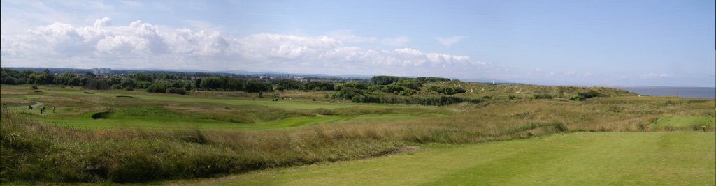 Panorama from the fifth tee looking towards Leasowe by Bigdutchman