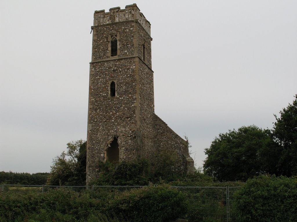 Ruin of All Saints' Church, Panxworth. Jul 2009. by Anthony Williment