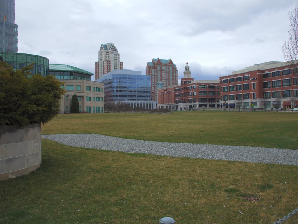 Providence Place Mall/Skyline from the train station by kaelcarp