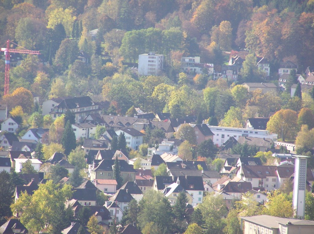 Bklick über Wettingen Richtung Beamtenhaus links und Sankt Anton Turm rechts by swbauerepfl