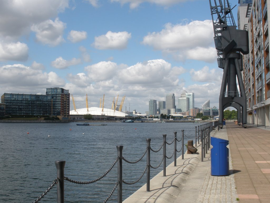 The O2 and Canary Wharf (from Royal Victoria Dock) by Stuart Keenan