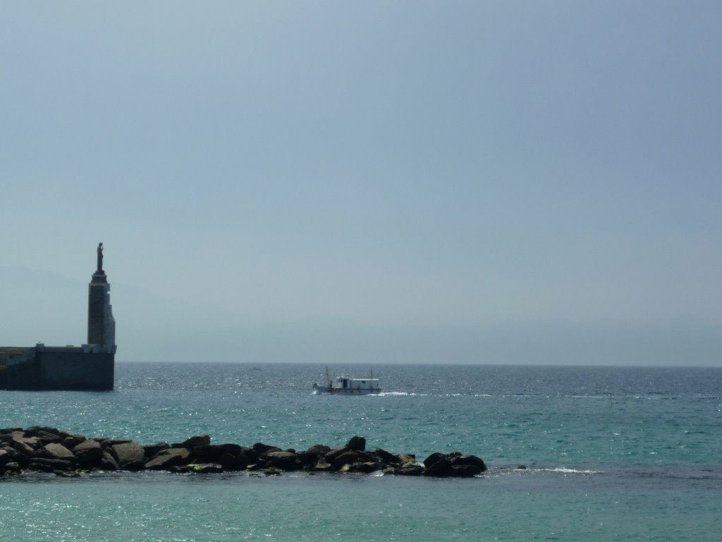 Tarifa - africa in the mist at the other side by Franco Pizzinini