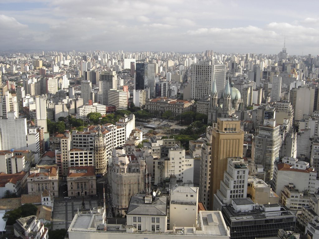 Sé e arredores, desde o Edifício Altino Arantes (BANESPA) - São Paulo, SP, Brasil. by André Bonacin