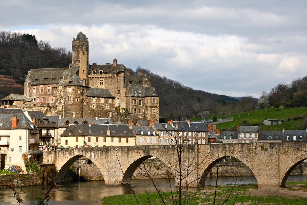 Le château d'Estaing et le pont sur le Lot by JLMEVEL