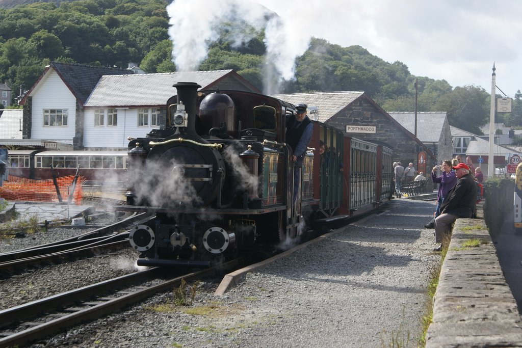 The train leaving platform 1 is the 4 O Clock to Ffestiniog by John Mulder