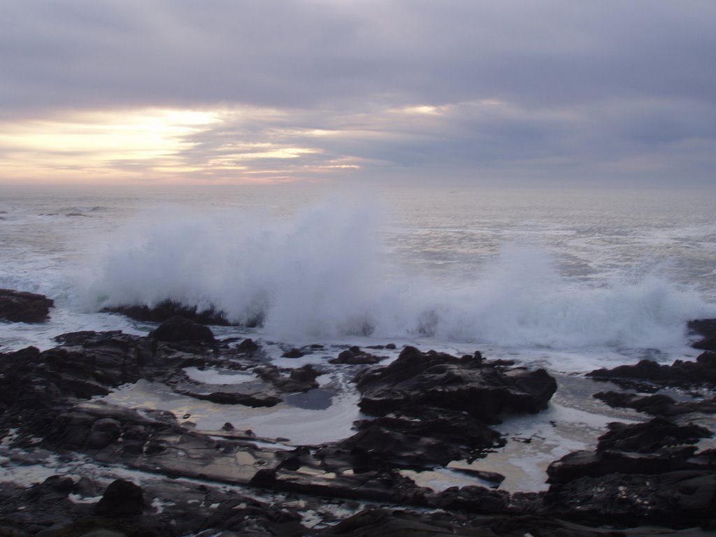 Waves at Halfmoon Bay by Changwen Liu