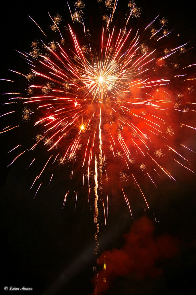 Firework in Rostov-na-Donu, on the "Locomotive" stadium by Vadim Anokhin