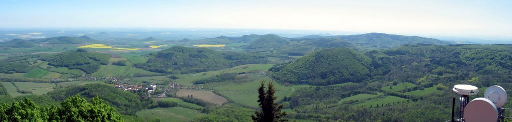 Sothward view from Milesovka 836m - the highest peak of Central Bohemian Highlands (České Středohoří) by Jan Kerner