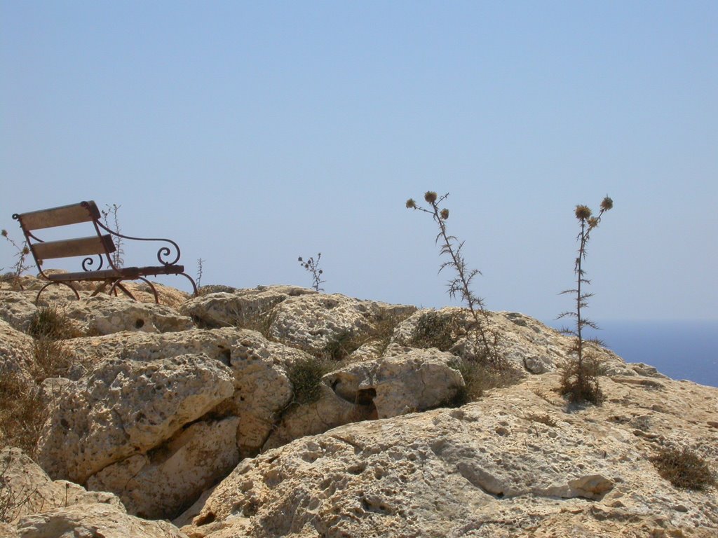 Bench on the top of Cape Greko by nixa