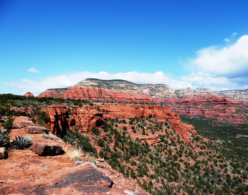 View from Top of Doe Mtn Mesa, Sedona, Az by djbouqu