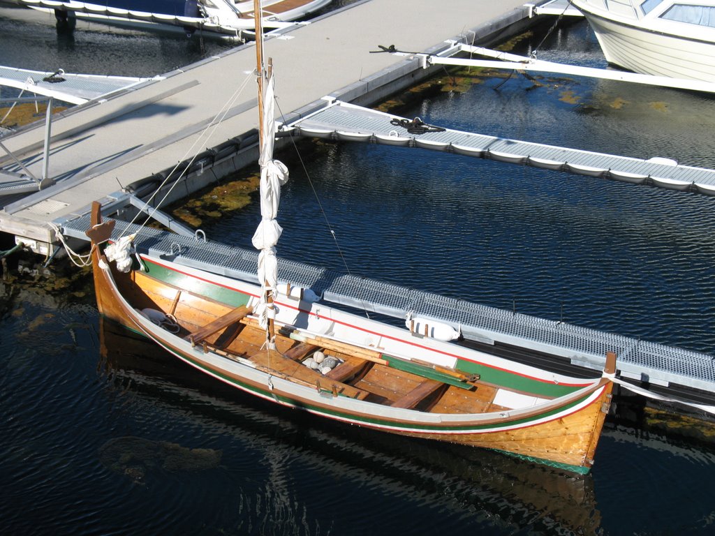 Viking boat in Mosjoen by John Crill