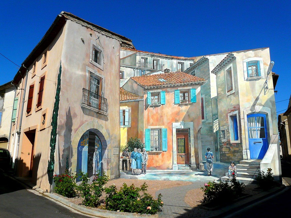 France, ce Trompe-l'oeil très bien réussi dans le village de Capestang by Roger-11