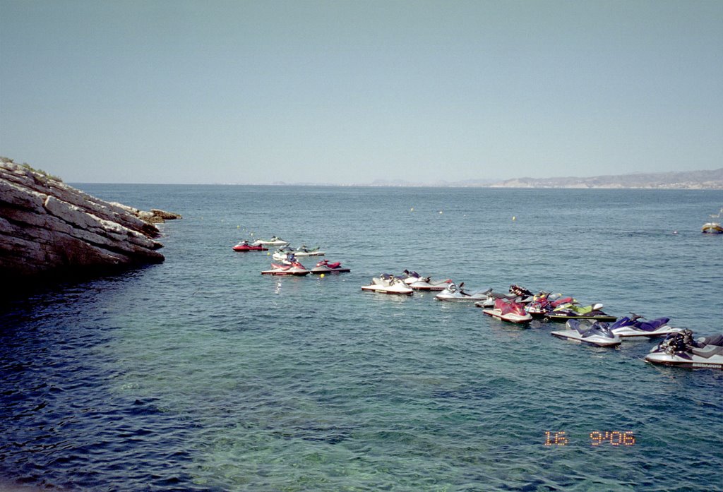 Watercrafts Anchored at Benidorm Island by Arkady Gloukhov