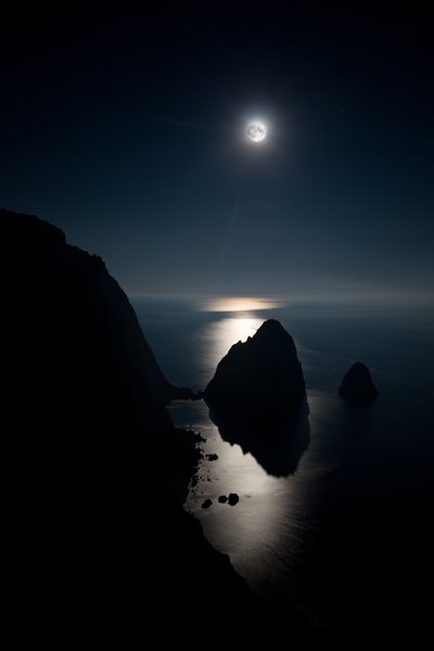 Moonlight view from Keri Lighthouse by alaric-w