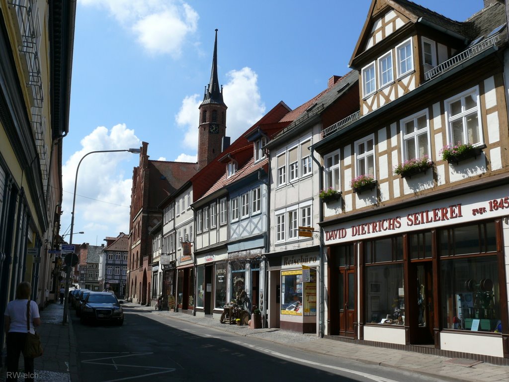 Salzwedel , Burgstraße mit Rathausturm by Robert (elch)