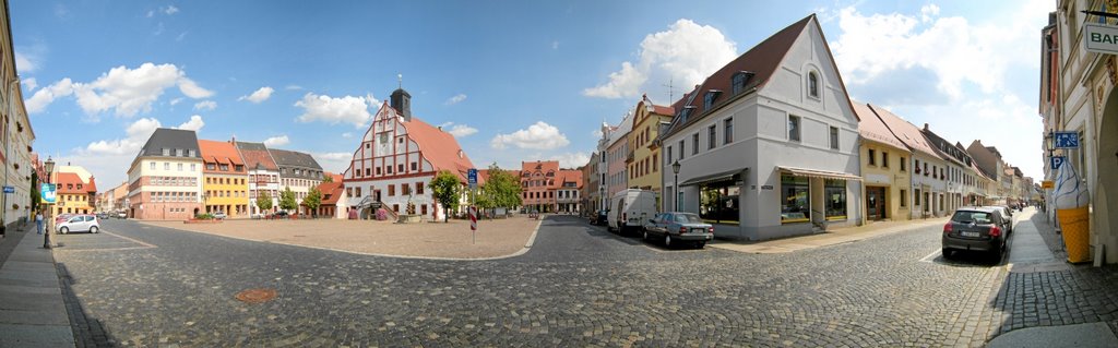 Grimma - Marktpanorama by Karl-Hans Vollrath