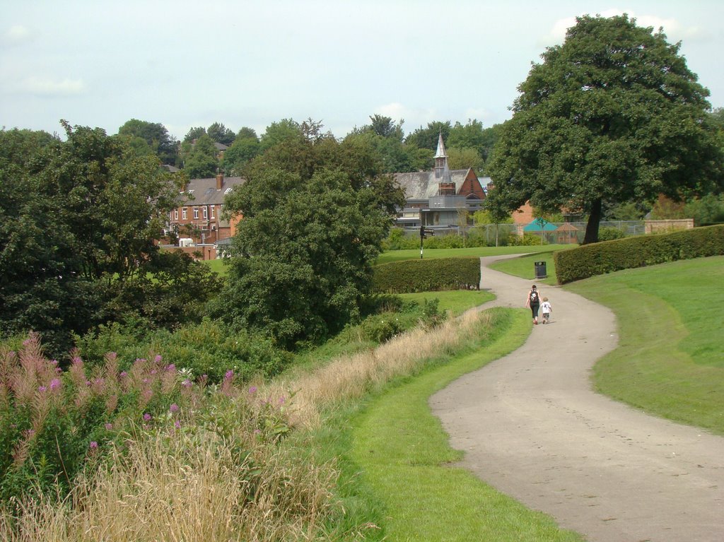 Path winding through Firth Park looking north, Sheffield S5 by sixxsix