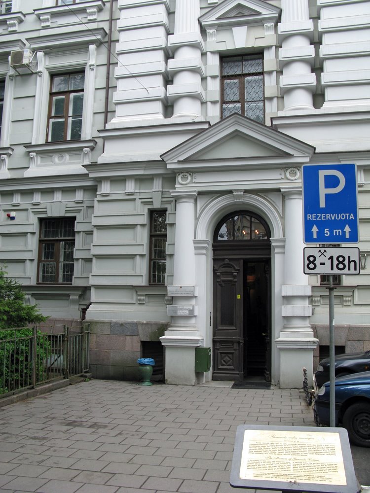 Vilnius, Lituania. Entrance to the "KGB Museum" Genocido Auku Muziejus. by Eivind Friedricksen