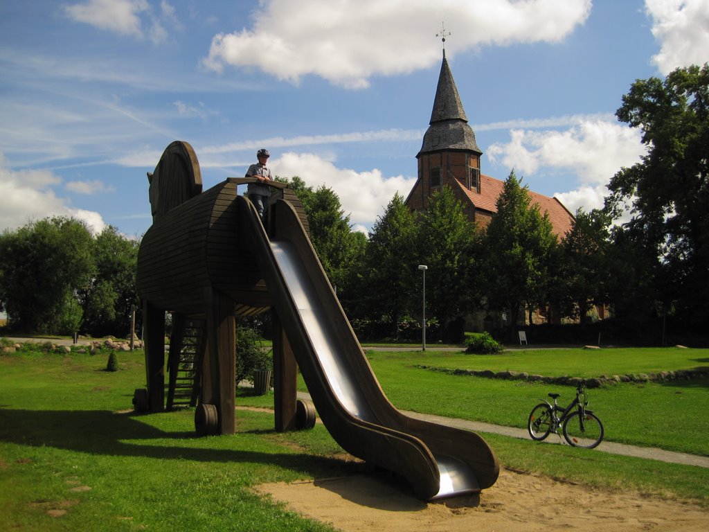 Heinrich Schliemann + das trojanische Pferd by Ralf-Jochen Brand