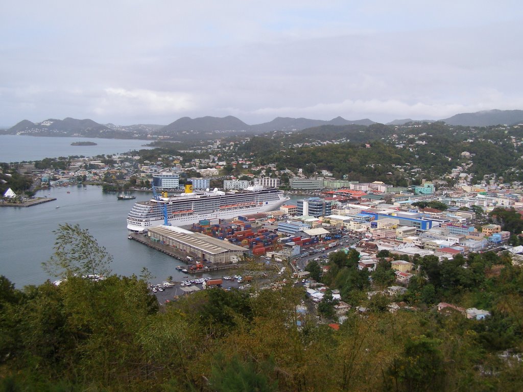 View of Harbor, Castries St. Lucia by rjrjr2020