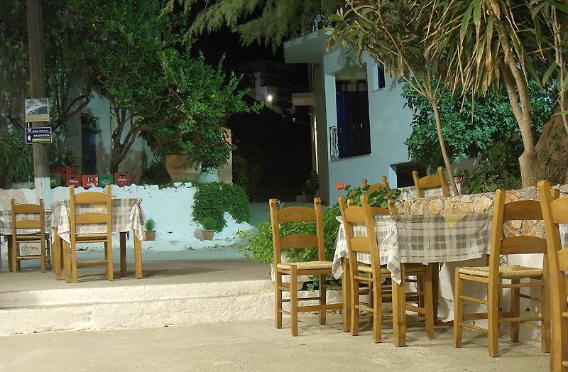 Chora Sfakion at night by Frank Zoller