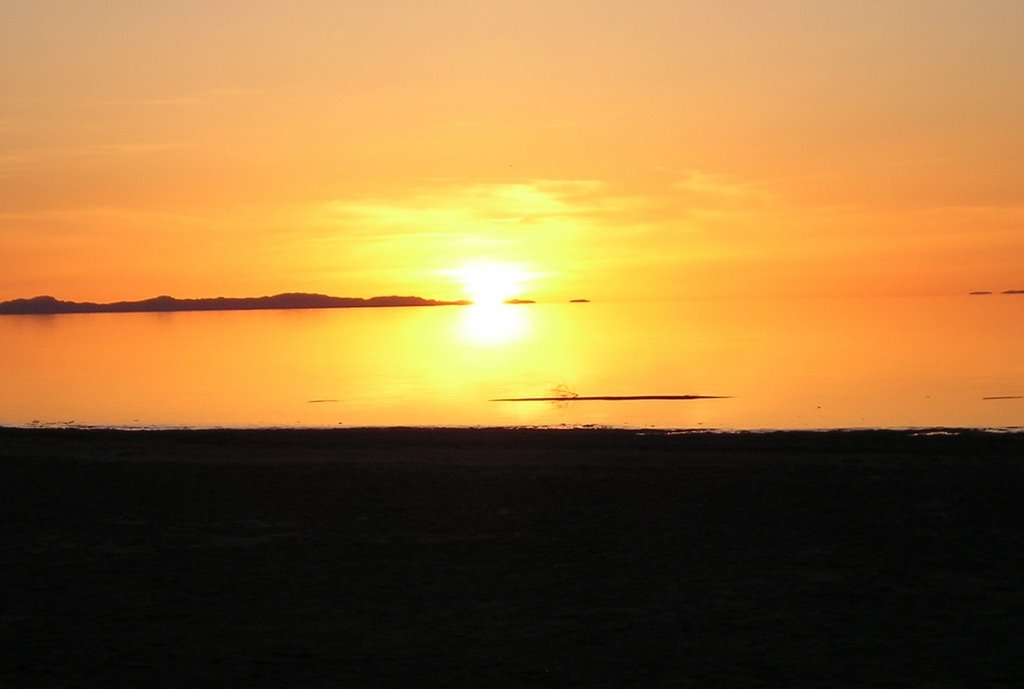 Sunset from Bridger Bay, Antelope Island, Utah by Gary Robertson