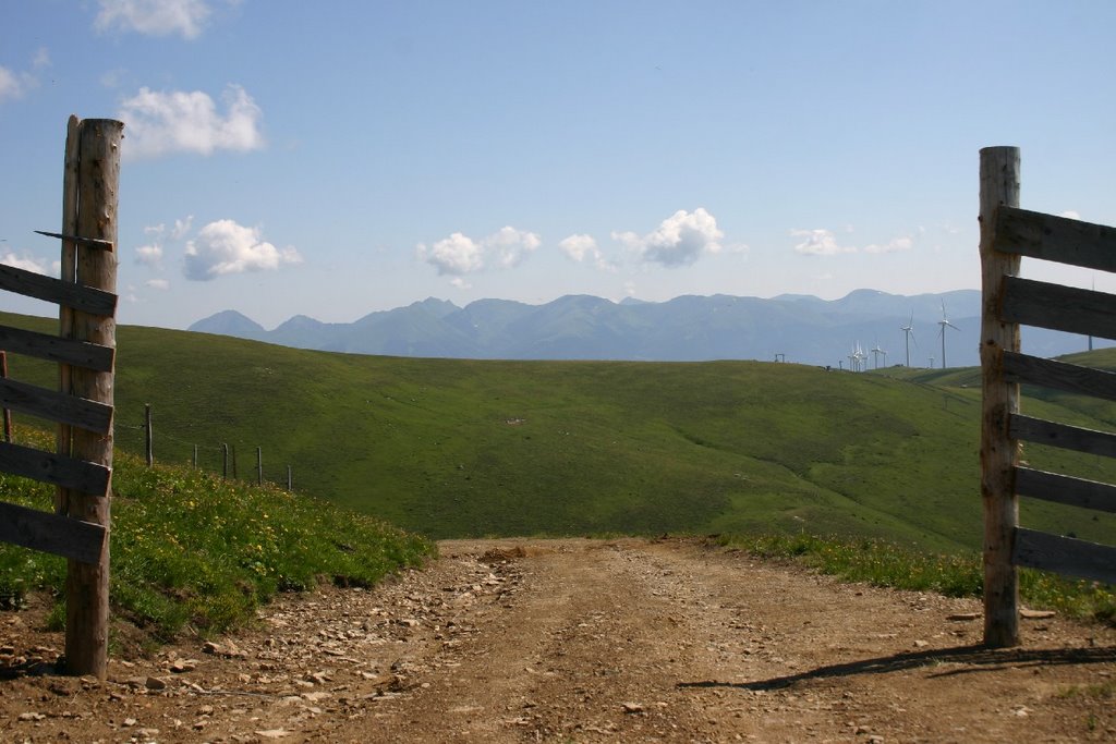 Wind powered generators from the terminal of cablecar, Lachtal, Styria, Austria - Ski Resort in summer time by MBagyinszky