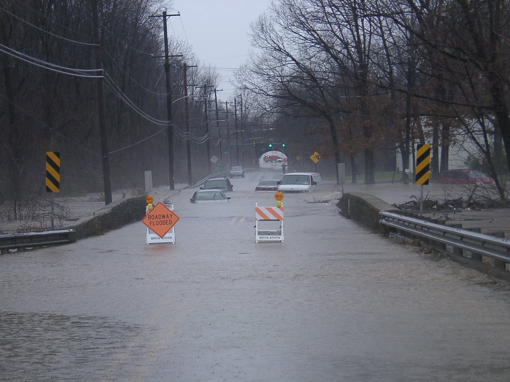 Flooded Vehicles on Byberry Road - Bryn Athyn, Pennsylvania - December 11, 2003 by Clay McQueen