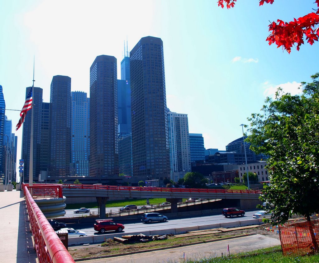 Chicago Skyline from Kennedy Expy by arabian hammerhead