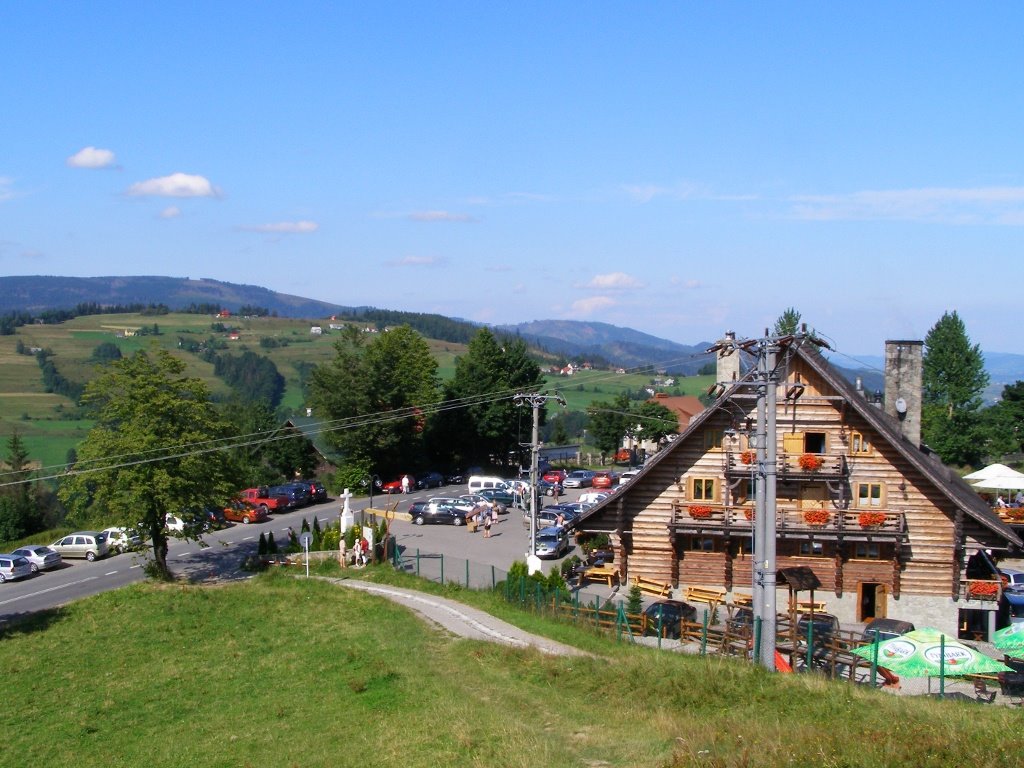 Wooden inn on slopes of Ochodzita by Dodge