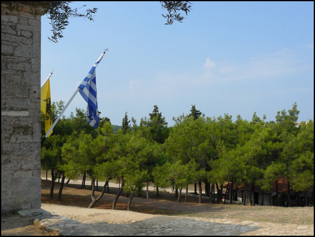 Church & garden in Nea Fokea by Roman Q